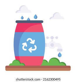 Un icono plano de la papelera de reciclaje en formato vectorial 

