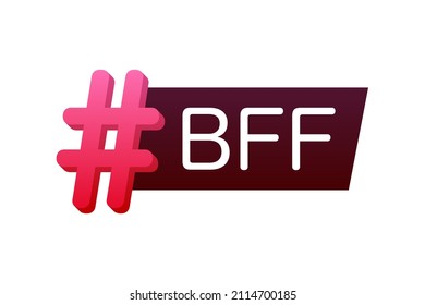 Flat icon with red bff for concept design. Vector design. Vector logo.