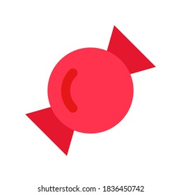 Icono plano de caramelos rojos. Ilustración vectorial de la comida dulce. Ideal para aplicaciones móviles y diseño web