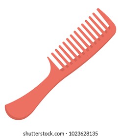 
A flat icon of a red color wide tooth comb
