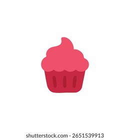 Ícone plano de um cupcake vermelho