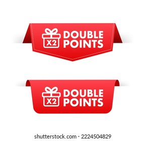 Flat icon with red double points for promotion design. Vector illustration design