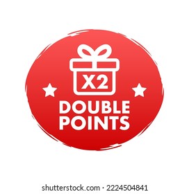 Flat icon with red double points for promotion design. Vector illustration design