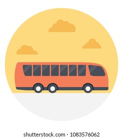 
Flat icon of a red passenger bus 
