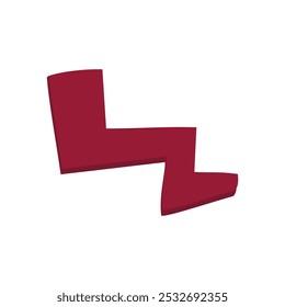 flat icon of red ribbon with green paper cut