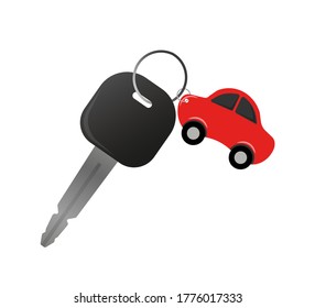 Flat icon with rent car key for banner design. Isolated flat vector illustration. Vector banner, icon, illustration.