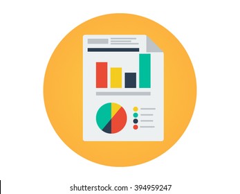 Icono plano - Ilustración de informe