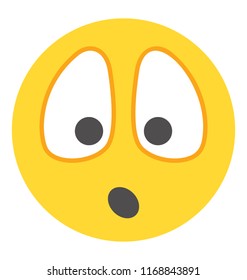 
flat icon representing astonished
