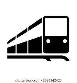 Flat icon representing efficient logistics with a train. Symbolizes land transportation, cargo management, and streamlined shipping processes for businesses