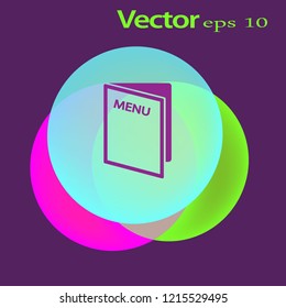 Flat icon. Restaurant menu.