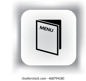 Icono plano. Menú de restaurante.