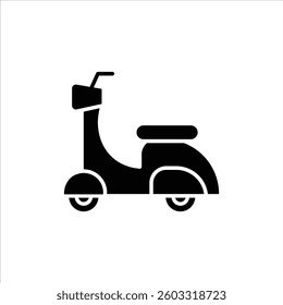 Flat Icon Retro Two Wheel Scooter Modern, Stylish and Editable Vector Illustration For Transportation and Vehicle Design