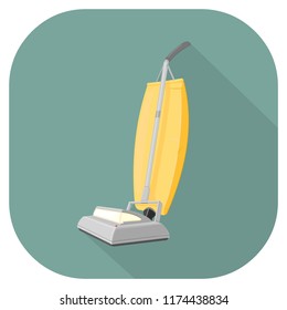 Flat Icon Retro Vacuum Cleaner.
Household cleaning vintage retro technology.