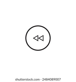 Flat Icon - Rewind Button for commercial use