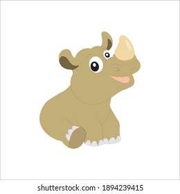 flat icon rhino animals design