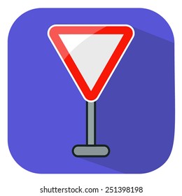 flat icon road sign give way