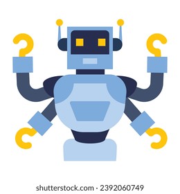 A flat icon of a robot, editable vector 