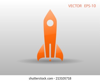 Flat  icon of rocket