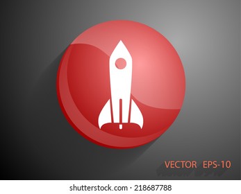 Flat  icon of rocket