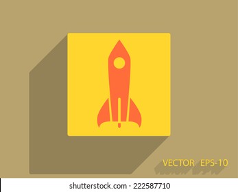 Flat  icon of rocket