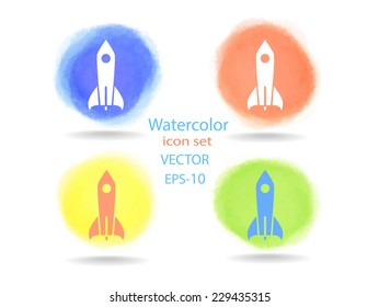 Flat  icon of rocket