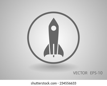 Flat  icon of rocket