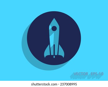 Flat  icon of rocket