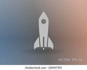 Flat  icon of rocket