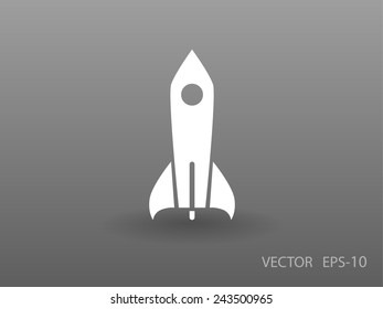 Flat  icon of rocket