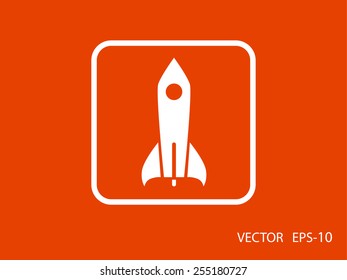 Flat  icon of rocket