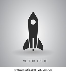Flat  icon of rocket