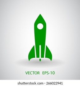 Flat  icon of rocket