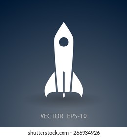 Flat  icon of rocket