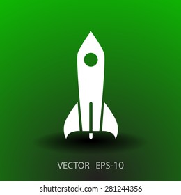 Flat  icon of rocket