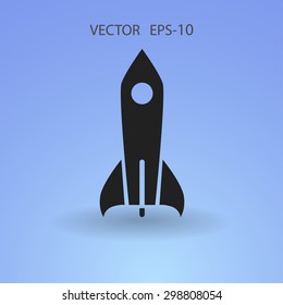 Flat  icon of rocket