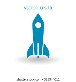 Flat  icon of rocket