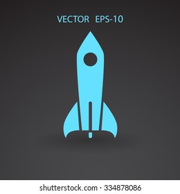 Flat  icon of rocket