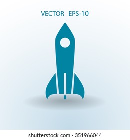 Flat  icon of rocket