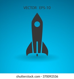 Flat  icon of rocket