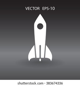 Flat  icon of rocket