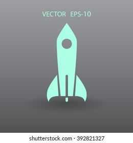 Flat  icon of rocket