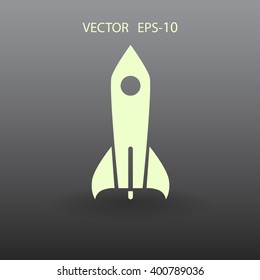 Flat  icon of rocket