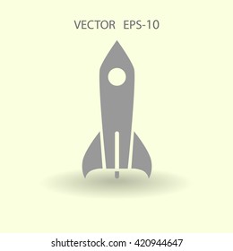 Flat  icon of rocket