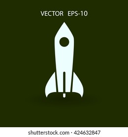Flat  icon of rocket