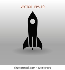 Flat  icon of rocket