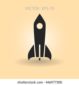 Flat  icon of rocket