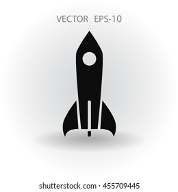 Flat  icon of rocket