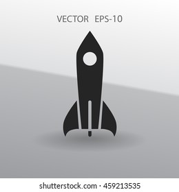 Flat  icon of rocket