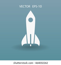 Flat  icon of rocket
