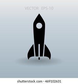 Flat  icon of rocket